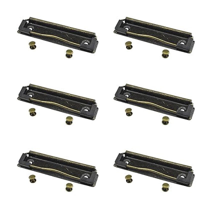 HAHIYO 3.94 Inches Vintage Bronze Metal Mountable Clipboard Clips - 6 Pack, Durable Spring Loaded Clip with Rubber Grips and Rivets Document File Wood Plastic Clip Board for Office School Home - style: Bronze-3.94in-6p
