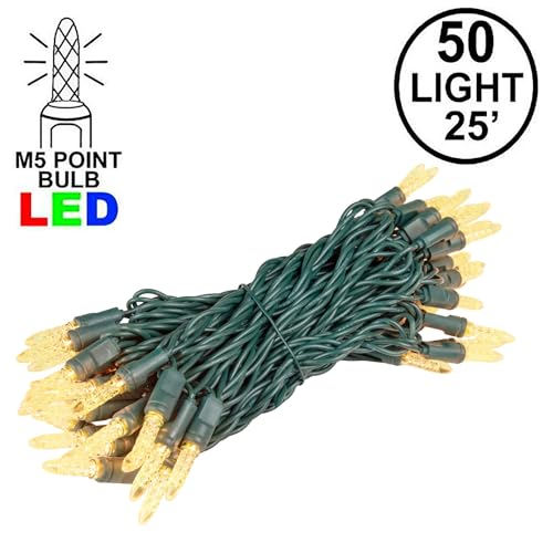 Novelty Lights 25FT 50 LED M5 Yellow Indoor Christmas Tree String Lights - color: Yellow
