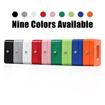 KYODOLED Medium Cash Box with Money Tray,Small Safe Lock Box with Key,Cash Drawer,7.87"x 6.30"x 3.54" Limegreen Medium - color: Limegreen, size: Medium