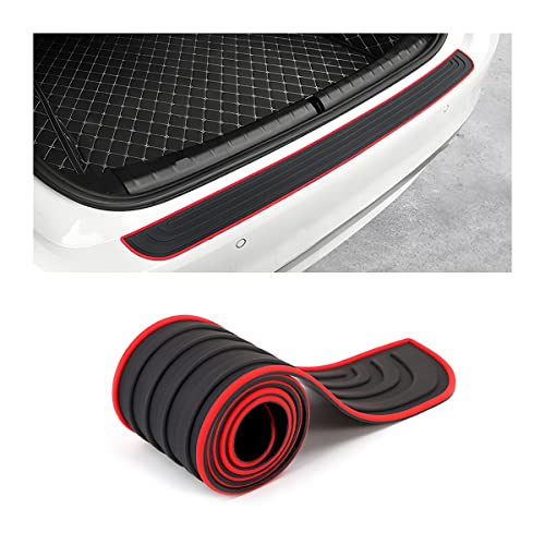 8sanlione Non-Slip Rubber Car Rear Bumper Guard Strip, Black/Red/40.9" x3.5 - color: Black/Red, size: 40.9"x3.5"
