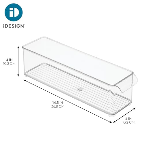 iDesign Stackable Fridge Storage Bin with Handle, Set of 3, Clear - style: Pack of 3