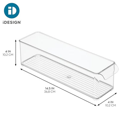 iDesign Stackable Fridge Storage Bin with Handle, Set of 3, Clear - style: Pack of 3