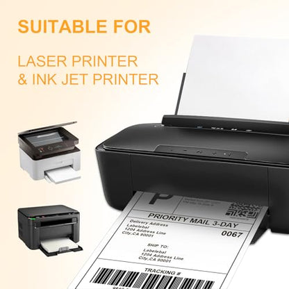 (500 Pcs/500 Sheets) A4 Full Sheet Self Adhesive Shipping Labels for Laser & Inkjet Printers, 8.5" x 11" Shipping Mailing Labels - color: Full Sheet - 500 Labels