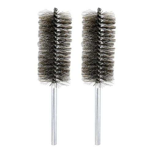 HARFINGTON 2pcs Wire Bore Brush Set 8 Inch Length 1.8 Inch Shank Stainless Steel Bristles Cleaning Brush for Clean Car Part Tube Kitchen Garage - size: 8 x 1.8 Inch