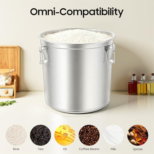 48L/12.68 Gal Stainless Steel Food Storage Container with Lid - size: 12.68 gal
