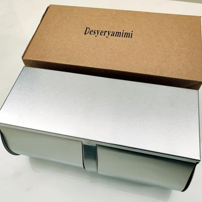 Desyeryamimi Double Roll Toilet Paper Holder Dispenser with Shelf Storage