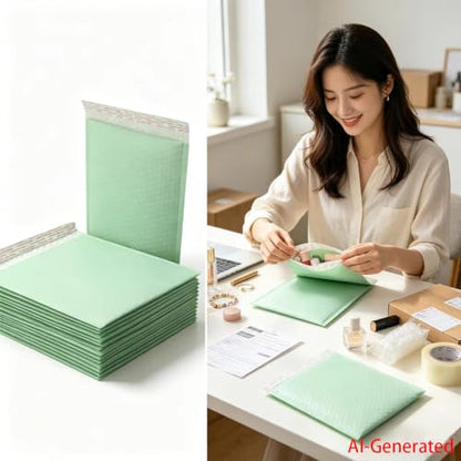 Green13x10 Inch 25Pcs Bubble Mailing Shipping Seal Packaging Envelope Bags - color: Light Green-25PCS, size: L13xW10 inch