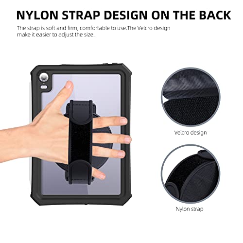 360 Degree Rotating Sticky Tablet Stand, Multi-Angle Adjustable Adhesive Tablet Stand with Hand Strap, Compatible with iPad Pro 11/12.9, Air, Samsung Galaxy Tabs, 9.7"-13" Tablets - color: Black, size: 6.22inch