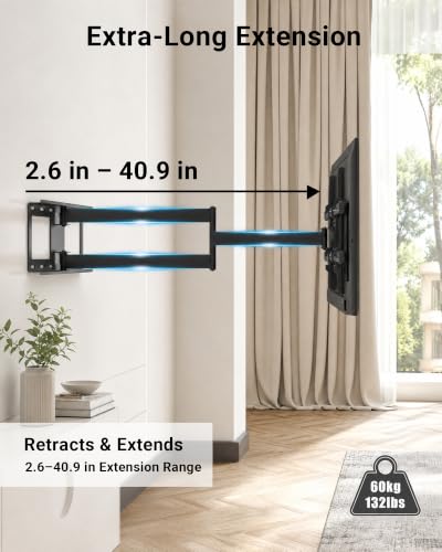 BONTEC Corner TV Wall Mount with Extra Long 40.9” Extension Arm,Tilt Swivel - size: for 32-75 Inch