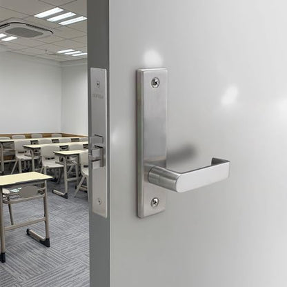 SOPHIA Commercial Heavy Duty Mortise Lockset Door Lever Lock Non-Handed Grade 1 Door Handle - Escutcheon Plate Keyed Lever Lockset, ADA, US32D Satin Chrome Finish for Classroom Door