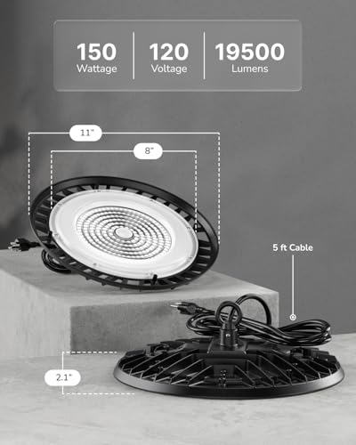 Sunco 30 Pack UFO LED High Bay Lights, Plug & Play, 150W, 19500LM, 5000K - size: 30 Pack