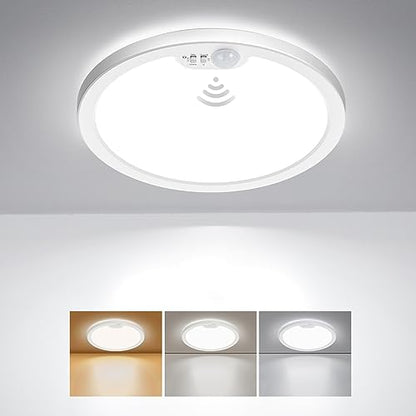 BLNAN Motion Sensor Ceiling Light Wired, 8.7 Inch 3000K 4000K 5000K Selectable LED Flush Mount Light Fixture, Motion Activated Light with Timer for Hallway Stair Walk-in Closet, Non-Dimmable 1 Pack - size: 8.7inch-1pack White