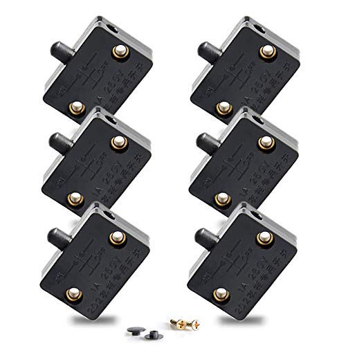 6Pcs On Off Door Switch for Closet Light Black Normally When Opens Cabinet Electrical Lamp Switches for Closet Pantry Cabinet Door lkelyonewy - color: Black
