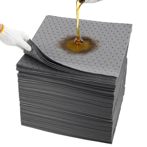 Heavy Duty Oil Absorbent Pads 15"x20" 200 Pcs Automotive Absorbent Pads - color: 200 Pack, size: W15in,L20in