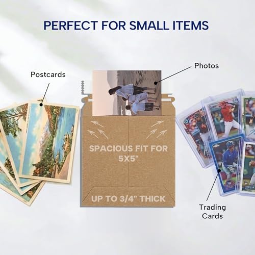 Tape Logic 6 x 6' Stayflats Brand Rigid Flat Mailers, Kraft (Pack of 200) Photo Document Mailers, Peel & Seal Closure, Tear Strip Easy Opening. - size: 6" x 6"