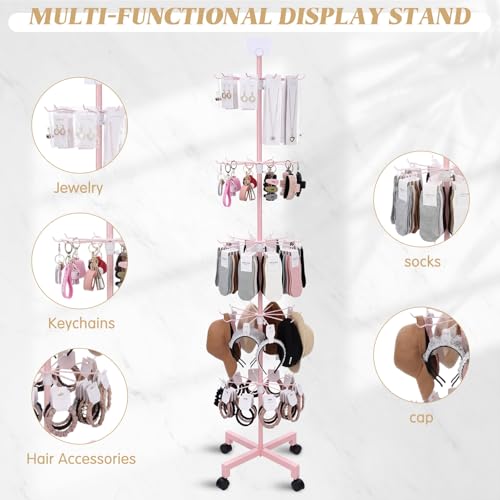 Ripeng 2 Pcs 5-tier Rotating Retail Display Stand - color: Pink, size: 5-tier