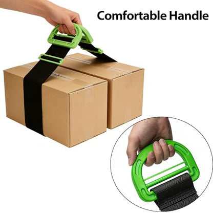 2Pack One-Person Moving Straps Lifting Straps up to 600lbs - color: Green