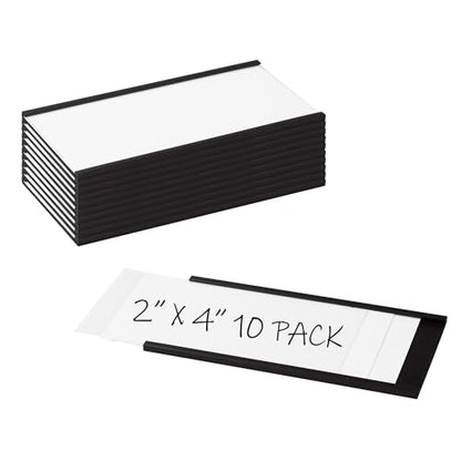 Realth C Channel Magnetic Label Holders 10 Pack 2' x 4'' for Metal Racks and Shelves - size: 2'' x 4'', style: 10 Pack