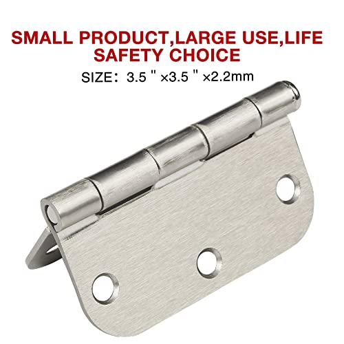 TDCHINGES Rounded Brushed Nickel Door Hinges 3.5 Inch 5/8"No Squeak 30 Pack - color: Satin Nickel-Rounded, size: 30 Pack-no squeak