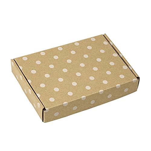 RUSPEPA Recyclable Corrugated Box Mailers - 6" x 4" x 1" - Cardboard Box Perfect for Shipping Small - 50 Pack - Kraft Dot - color: White Dot