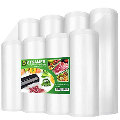 8Pack Vacuum Sealer Rolls with 8"&11"x20' 4 Rolls Each - size: 8=Pack 8"x20'(4Rolls)+ 11"x20' (4Rolls)