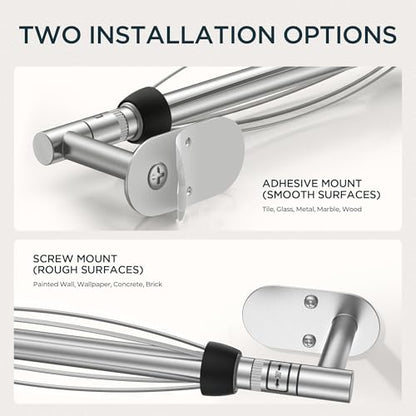 FORIOUS Paper Towel Holder Under Cabinet, One Hand Tear,Silver - color: Stainless Steel