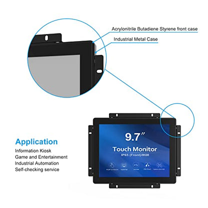 GreenTouch 9.7 Inch Open Frame 1024x768 PCAP Touch Screen Monitor, Embedded Touch LCD Display for Industrial - size: 9.7 in