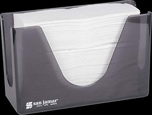 San Jamar Countertop Paper Towel Dispener, Manual Dispensing for Bathroom and Kitchen, 7" x 11" x 4.38", Black Pearl