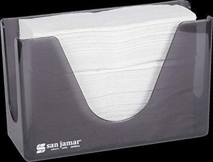 San Jamar Countertop Paper Towel Dispener, Manual Dispensing for Bathroom and Kitchen, 7" x 11" x 4.38", Black Pearl