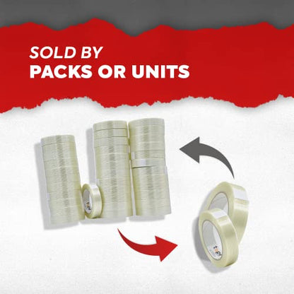 MAT Commodity Grade Fiberglass Reinforced Filament Strapping Tape - 3/8 in. Wide x 60 yds. (Pack of 24) Filaments Run Lengthwise - size: 24-Roll