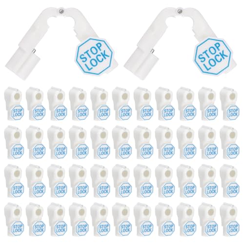 uxcell Pegboard Hook Stop Locks, 8mm White Display Hook Locks 50Pcs - color: White, size: 8mm