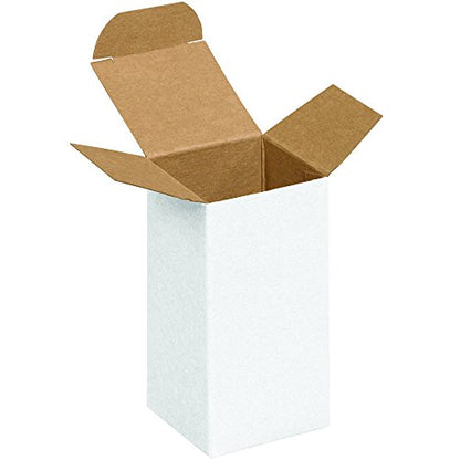 Aviditi RTS18W Reverse Tuck Folding Cartons, 2 1/2" x 2 1/2" x 4", White (Pack of 500) - color: White