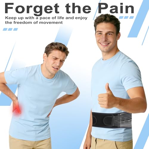 Back Brace for Lower Back Pain Relief, Lumbar Support Belt for Men&Women - color: Black 2