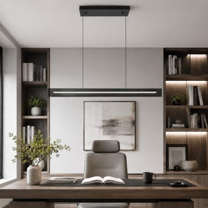 Siittoo 39.37" Modern Linear LED Pendant Light, Kitchen Island Chandelier - color: 39 in/Grey glass/Linear-Dimmable