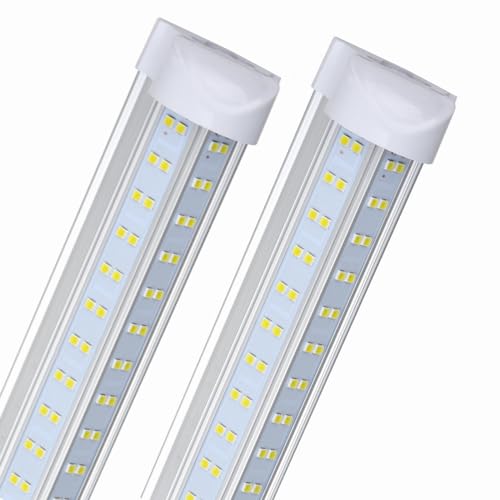 T8 LED Light Tube, 4FT 60W, 6500Lm, 6500K Cool White Clear Cover, 4FT Tube Light,Linkable Integrated Fixture,T8 LED Shop Light for Garage,Warehouse,25PCS - size: 4FT 25PCS Clear Cover