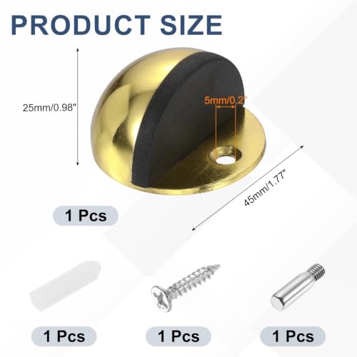 uxcell Low Dome Floor Door Stop, 45mm Dia. Stainless Steel Door Stopper - color: Gold