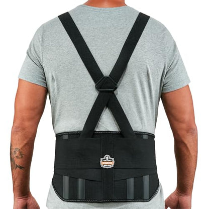 Ergodyne - 11101 ProFlex 1600 Back Support Brace, 9" Extended Support, High Cut Front For Mobility, XS,Black - size: X-Small