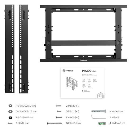 ONKRON Video Wall Mount 50-70 Inch, max 110 lbs, max VESA 600x600, Black