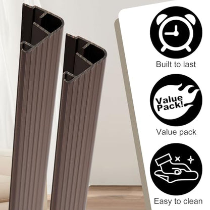 4 Pcs 36" L Fixed Vinyl Sill Threshold Cap 1-3/8 Inches High, Dark Brown - color: Dark Brown, size: 1-3/8,36 Inch