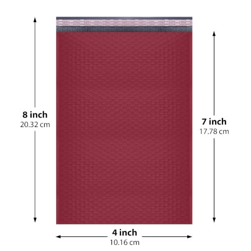 Small Burgundy Bubble Mailers 4x8, Poly Padded Envelopes #000, 500 Pack - color: Burgundy, size: 4"x8" / 500 Pack