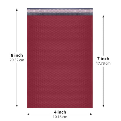Small Burgundy Bubble Mailers 4x8, Poly Padded Envelopes #000, 500 Pack - color: Burgundy, size: 4"x8" / 500 Pack
