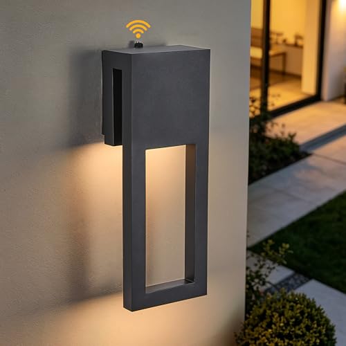 Outdoor Wall Sconce with Photocell Sensor, Dusk to Dawn Outdoor Lighting for Patio Garage & Front Door, Durable Waterproof Exterior Lighting Fixture, Black Outside Light Fixture 1 Pack - color: 1Pack Textured Black(with Photocell)