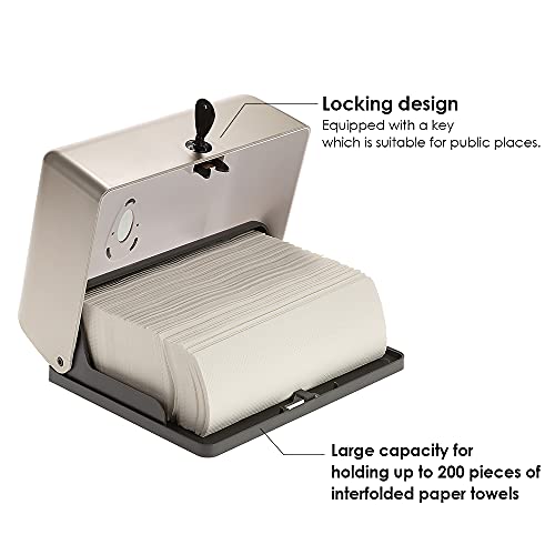 Commercial Paper Hand Towel Holder, Toilet Tissue Dispenser, Wall-Mounted Bathroom Tissue Dispenser Tissue Box Holder for Multifold Paper Towels (Champagne Gold) - color: Champagne Gold