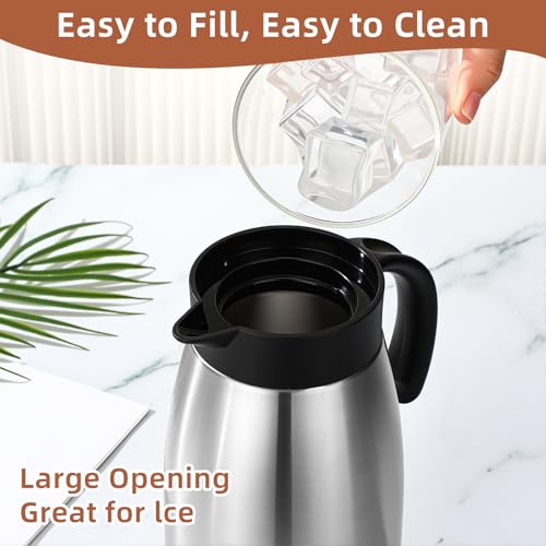 Norme 2 Pcs Thermal Coffee Carafe Creamer, Silver, 34 oz - color: Silver, size: 34 oz