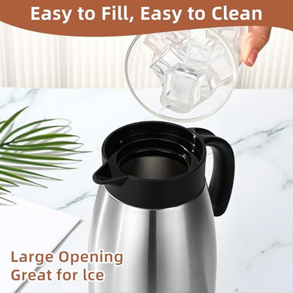 Norme 2 Pcs Thermal Coffee Carafe Creamer, Silver, 34 oz - color: Silver, size: 34 oz