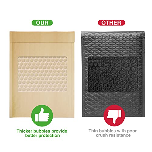 METRONIC Kraft Bubble Mailers 6x10" Padded Envelopes Brown 50 Pack Seal