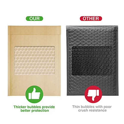 METRONIC Kraft Bubble Mailers 6x10" Padded Envelopes Brown 50 Pack Seal
