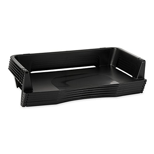 Rubbermaid Regeneration Letter Tray, Six Tier, Plastic, Black (86028),A4-Size documents and folders (Pack of 6) - size: A4-size documents and folders (Pack of 6)