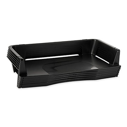 Rubbermaid Regeneration Letter Tray, Six Tier, Plastic, Black (86028),A4-Size documents and folders (Pack of 6) - size: A4-size documents and folders (Pack of 6)