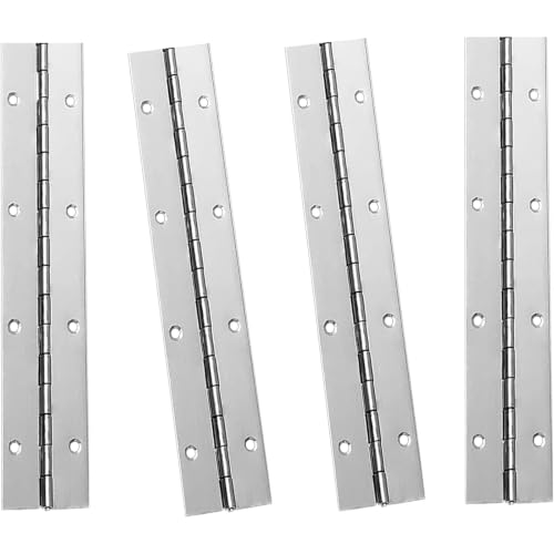 8" Piano Hinges, 4‑Pack 304 Stainless Steel Continuous Type, Silver - color: Silver, size: 8INCH-4PCS